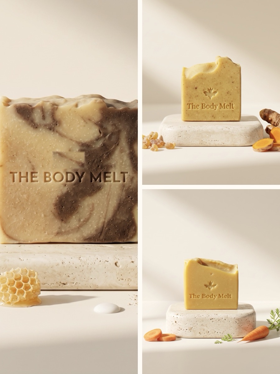 The Discovery Set — Rice Melt, Turmeric Melt and Carrot Melt, one bar from each collection